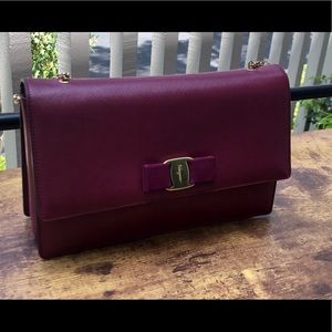 Salvatore Ferragamo Ginny M Red Saffiano